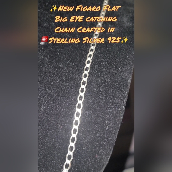 NEW STERLING SILVER FIGARO FlAT BIG EYE CATCHING CHAIN✨️UNISEX🔥 - Picture 2 of 6